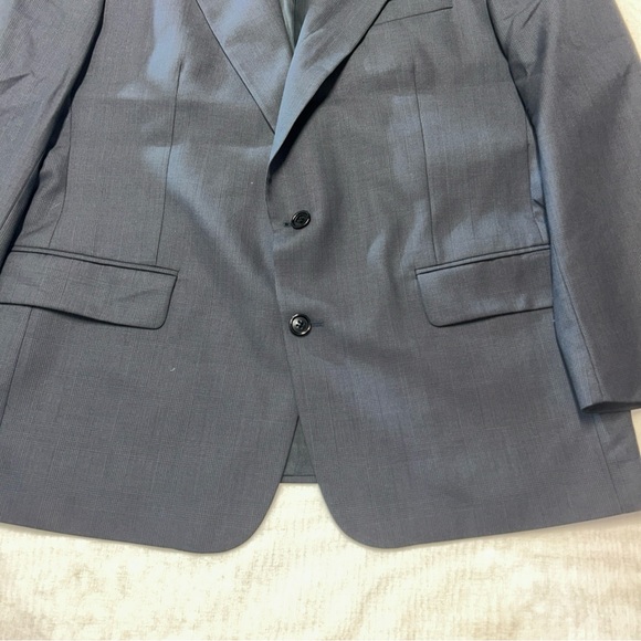 Men’s Suit Jacket Size 44R Yves Saint Laurent Blue Blazer  Button Canada Wool - Picture 4 of 11